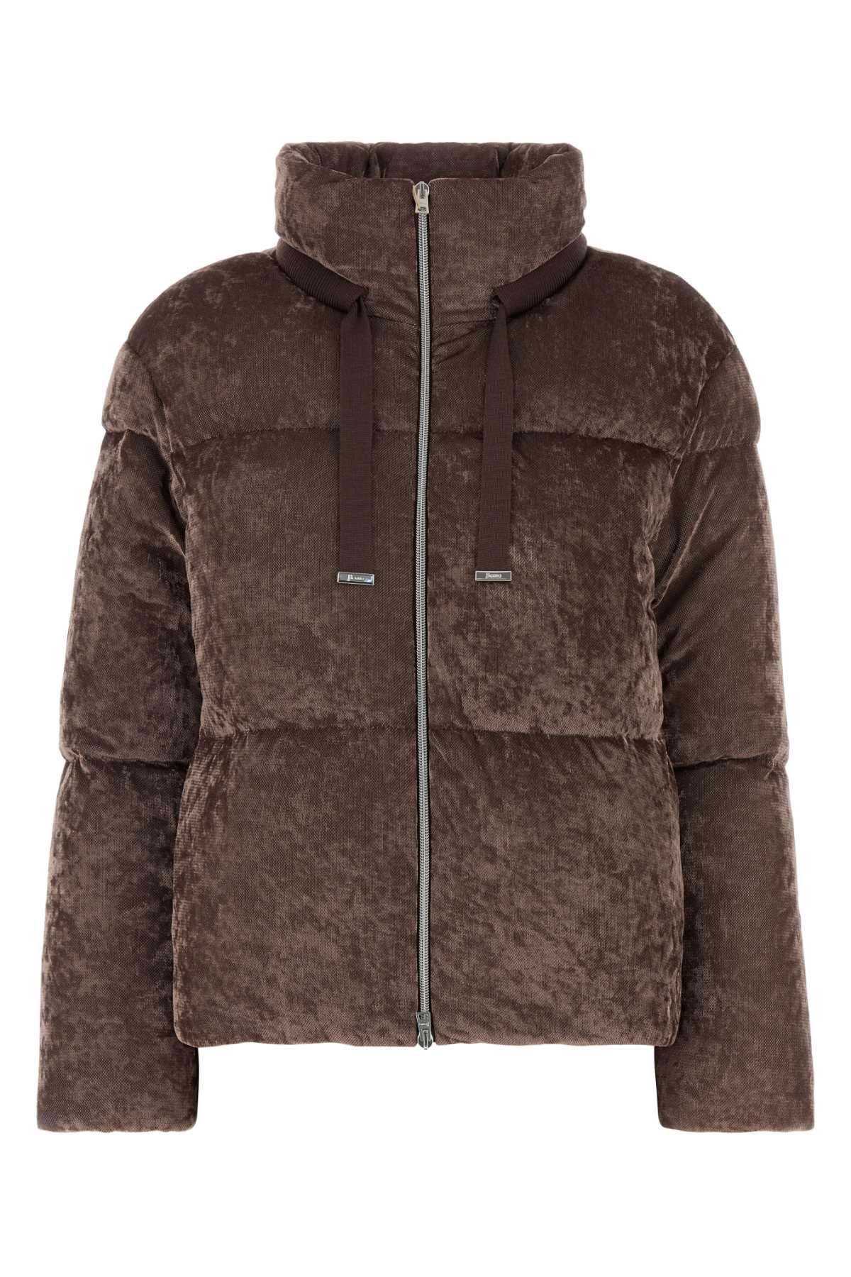 Herno Stretch Velvet Down Jacket — Purple