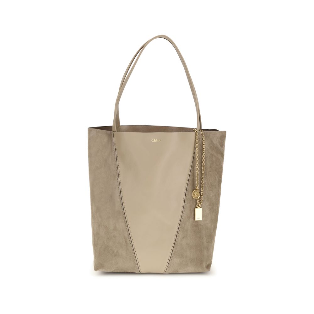 Chloé Spin Shoulder Bag — Beige