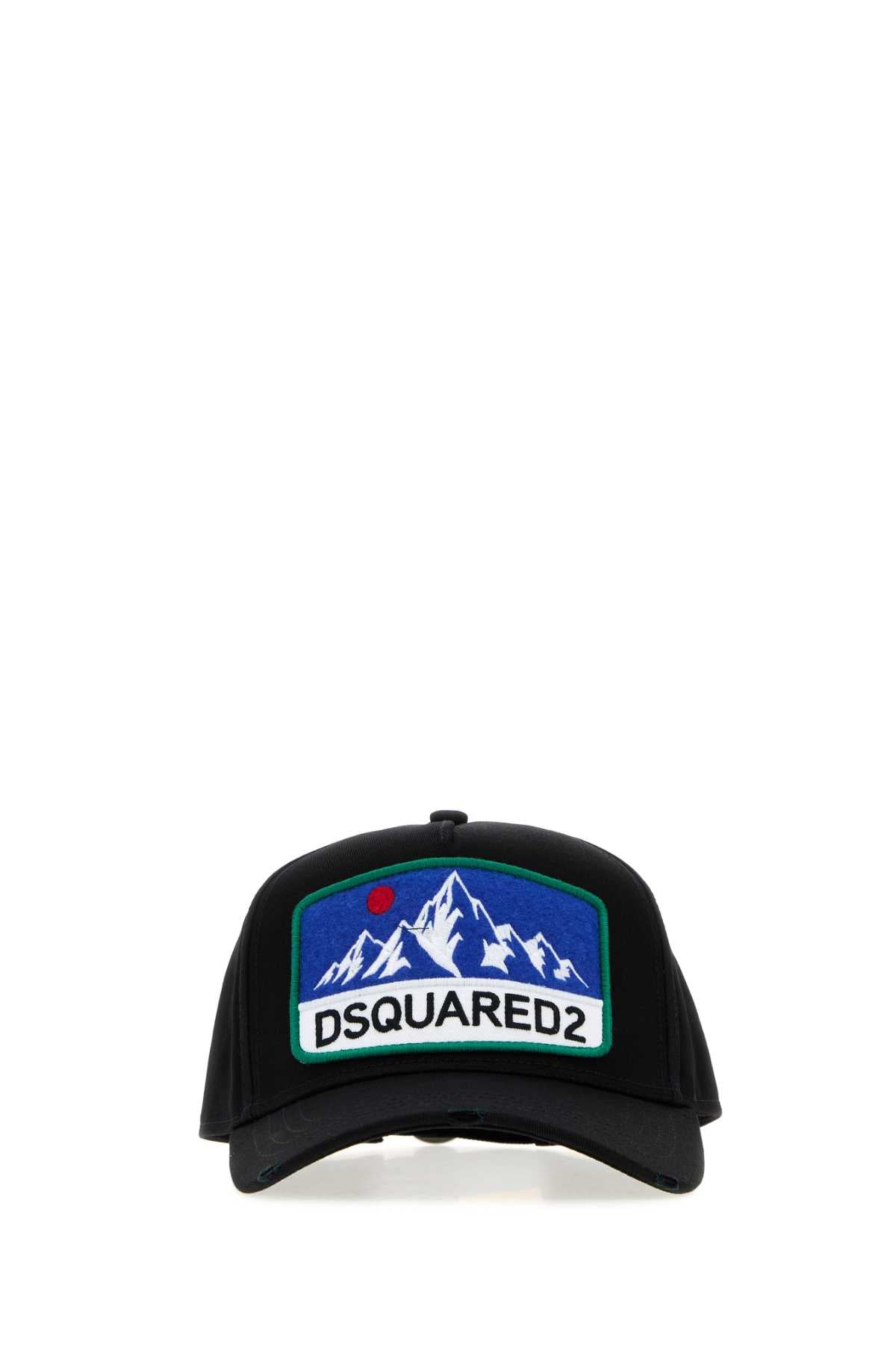 Dsquared2 BASEBALL Mountain-Logo Embroidered Baseball Cap — Black