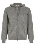 Brunello Cucinelli Cashmere and Silk Blend Hoodie — Gray