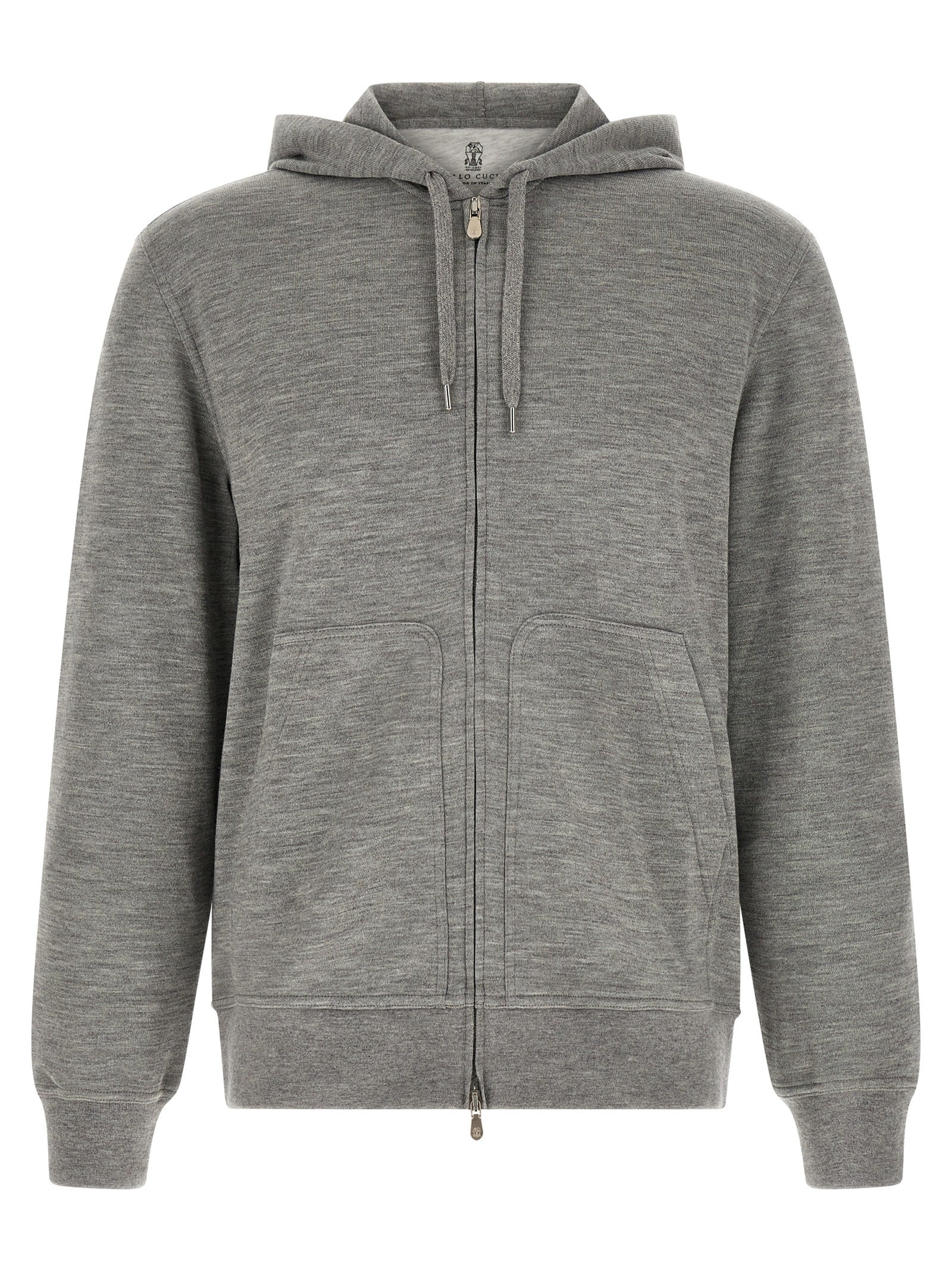 Brunello Cucinelli Cashmere and Silk Blend Hoodie — Gray