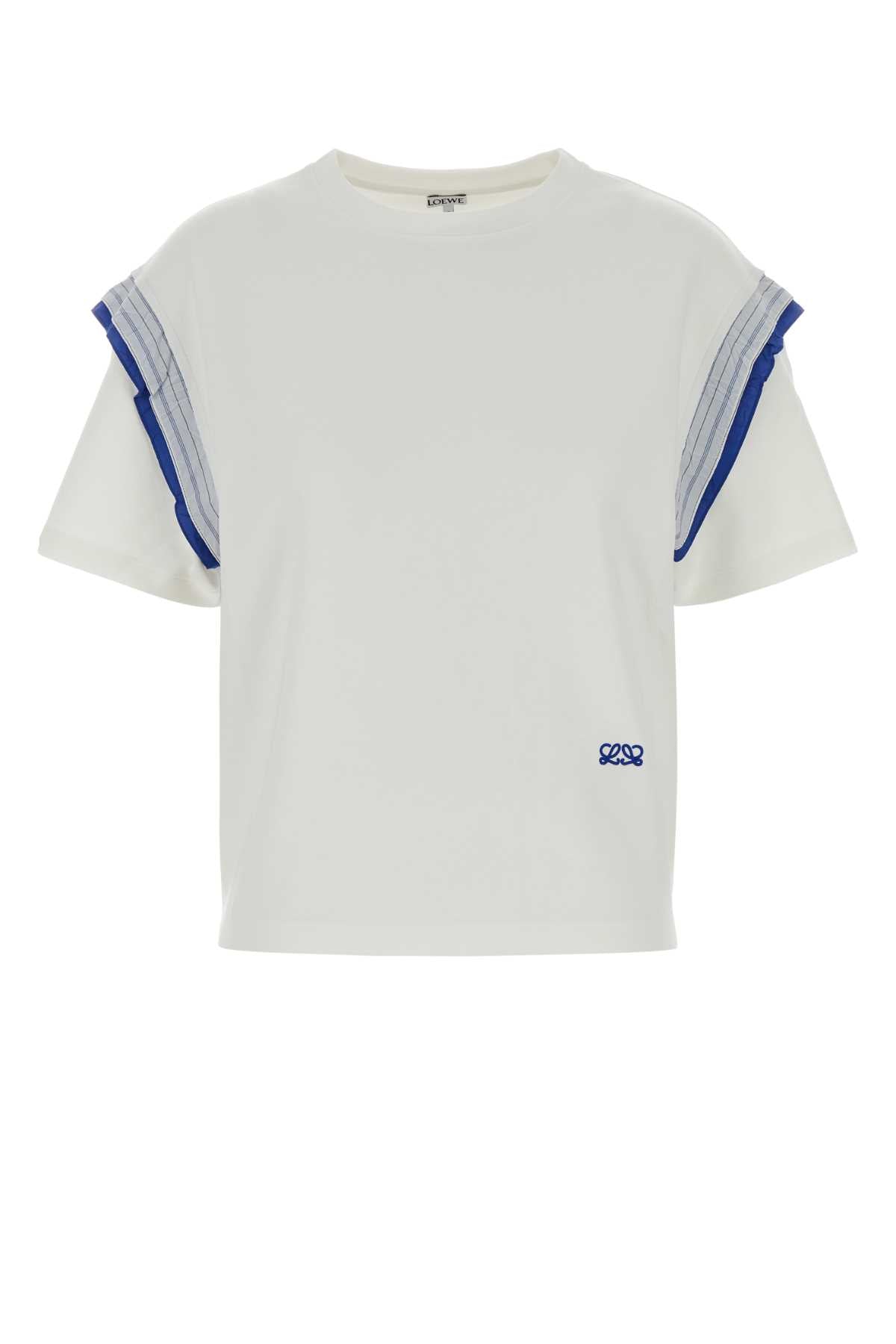 Loewe Ribbed Nylon Trim T-Shirt — White