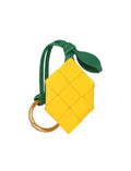 Bottega Veneta Lemon-Shaped Leather Key Case — Yellow