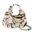 Ganni Zebra-Print Mini Bag — White
