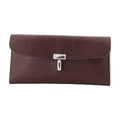 Toteme Lizard-Embossed T-Lock Wallet — Brown