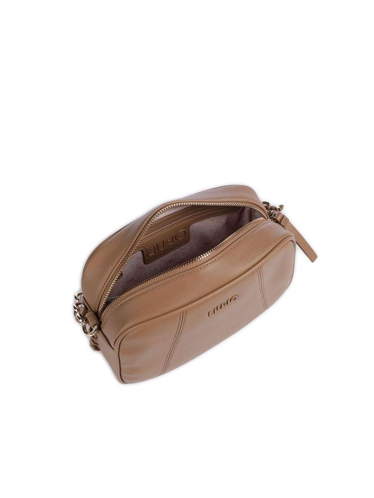 Liu Jo Structured Polyurethane Crossbody Bag — Beige