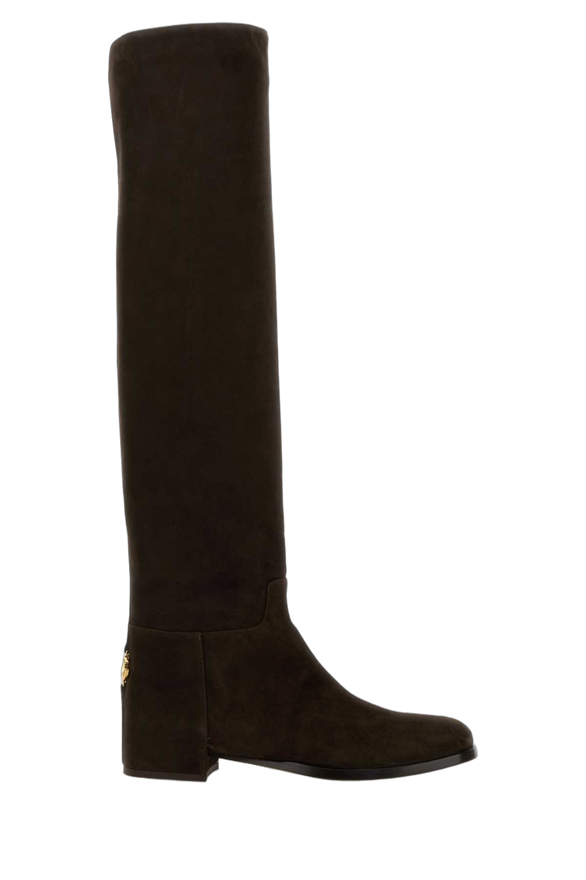 Dolce & Gabbana Suede Knee-High Boot — Black
