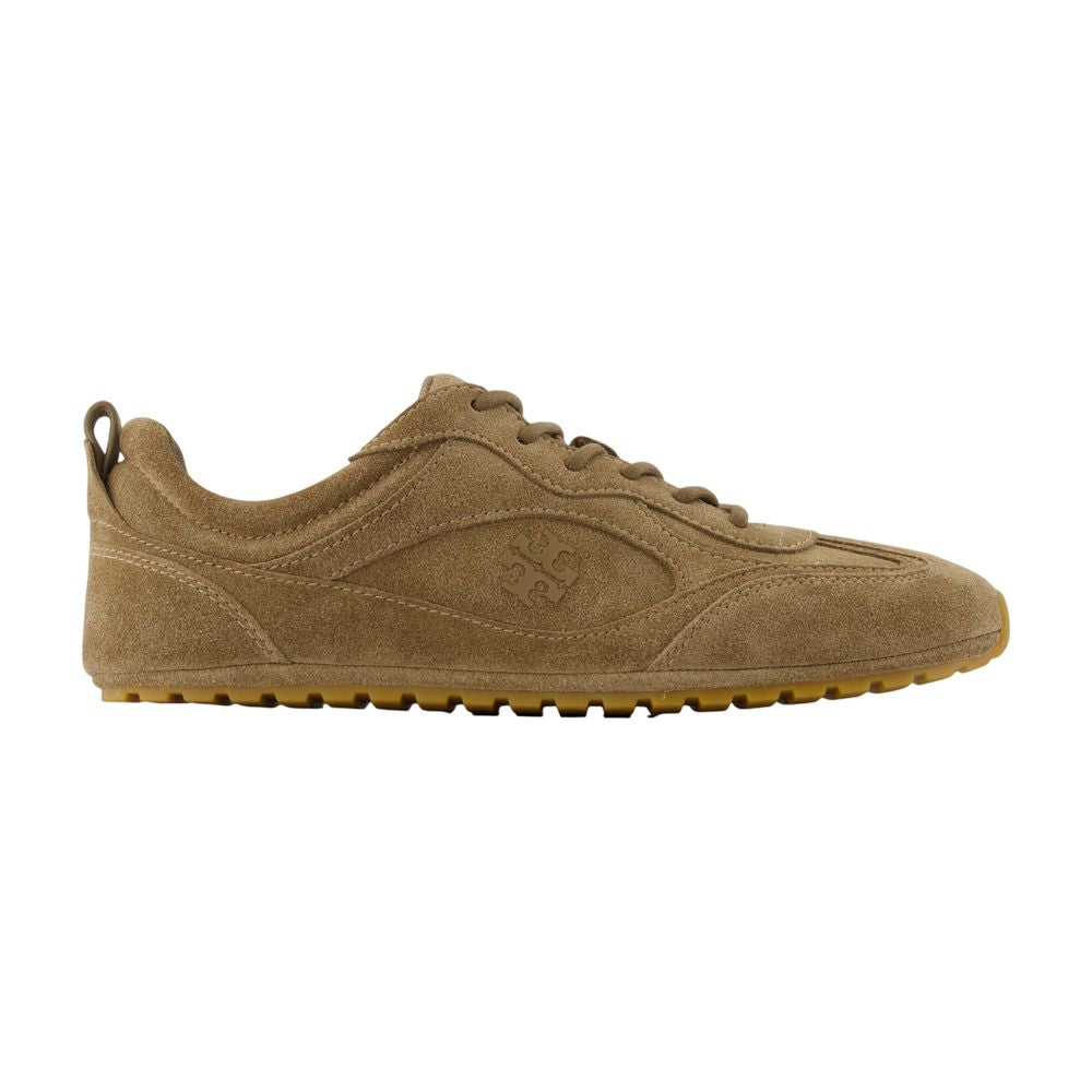 Tory Burch Suede Sneaker — Brown