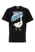 Moschino Goose-Print Cotton T-Shirt — Black