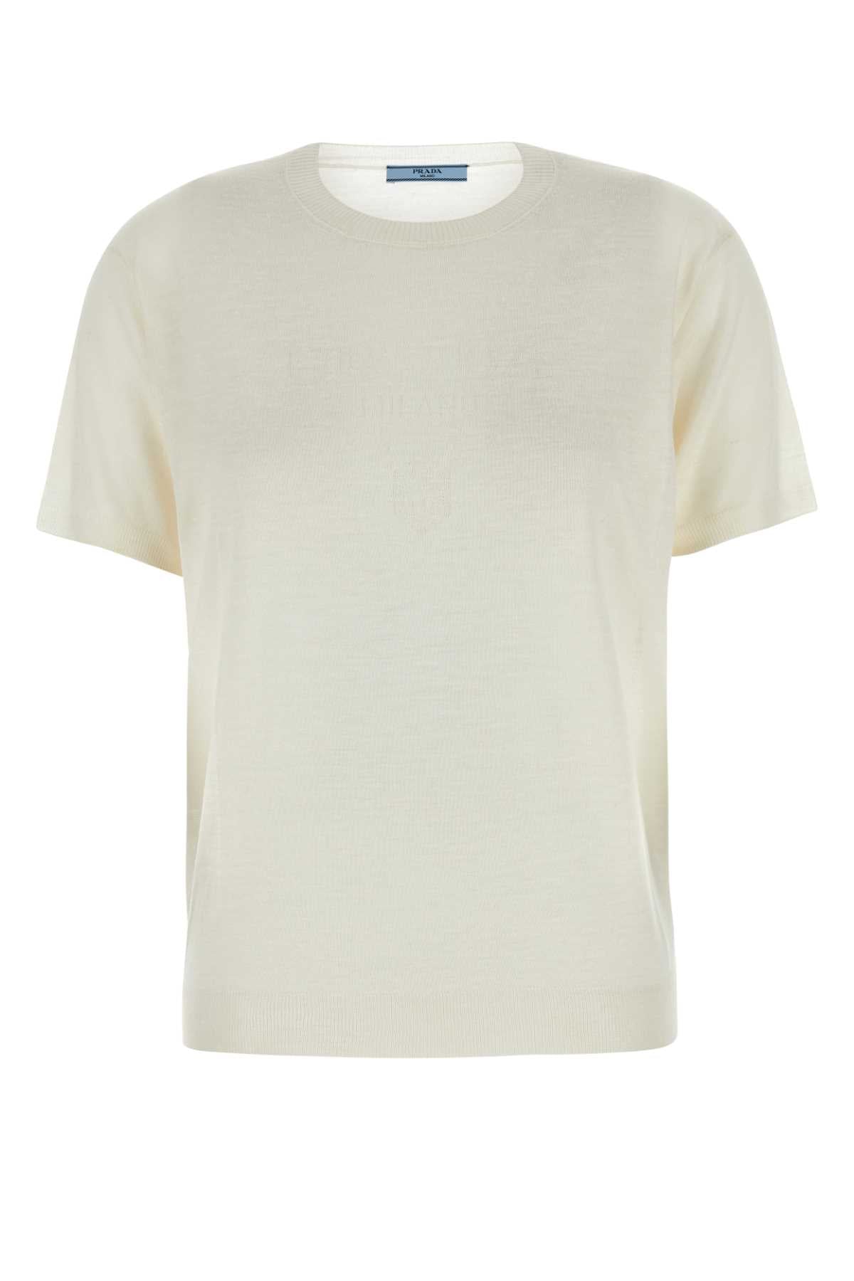 Prada Cashmere Crew Neck Sweater — Beige