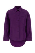 Balenciaga Oversized Silk Shirt — Purple