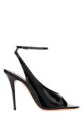 Amina Muaddi Blacksilver Heel — Black