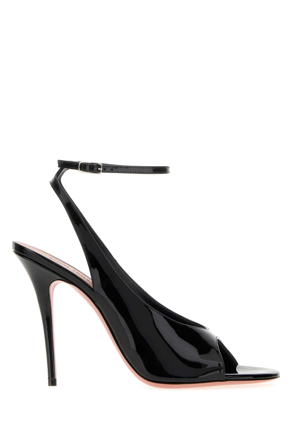 Amina Muaddi Blacksilver Heel — Black