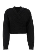 Balenciaga Virgin Wool Wrap Sweater — Black
