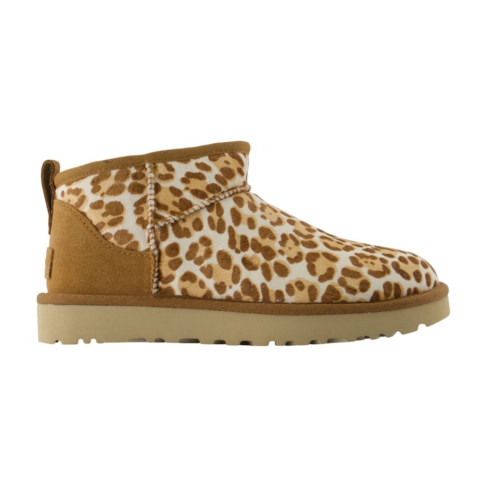 UGG Leopard-Print Calfskin Slipper — Multicolor