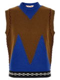 Marni Wool Color-Block Intarsia Vest — Multicolor
