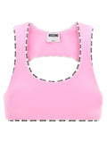 Moschino Logo-Trimmed Stretch Sport Tank Top — Pink