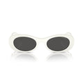 Miu Miu MU06ZS1425S0 Oval Dark Lens Sunglasses — White