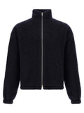 Jil Sander Wool-Blend Zip Sweatshirt — Navy