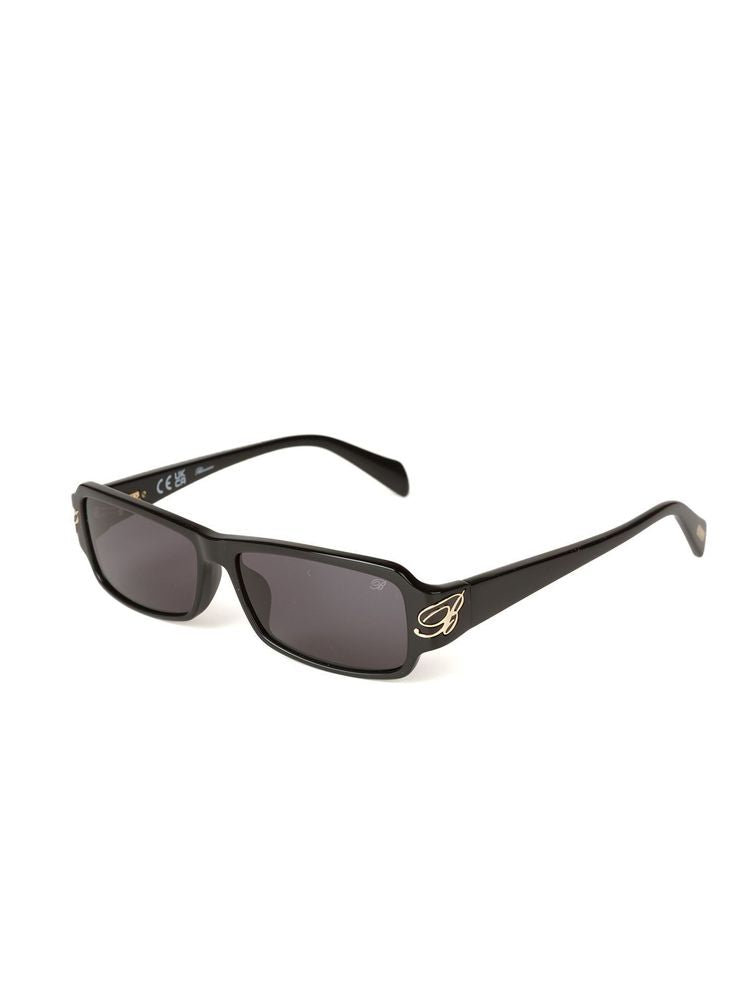 Blumarine SBM906 Smoke-Tinted Acetate Sunglasses — Black