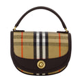Burberry Signature Striped Wool Shoulder Bag — Beige