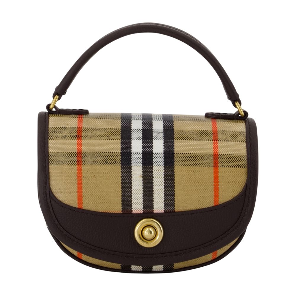 Burberry Signature Striped Wool Shoulder Bag — Beige