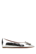 Amina Muaddi Camelia Flat — Plateado