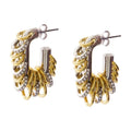 Rabanne Ornamental Chain-Link Gold-Silver Earrings — Gold
