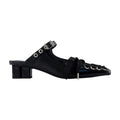 Ganni Eyelets Lace-Up Heel — Black