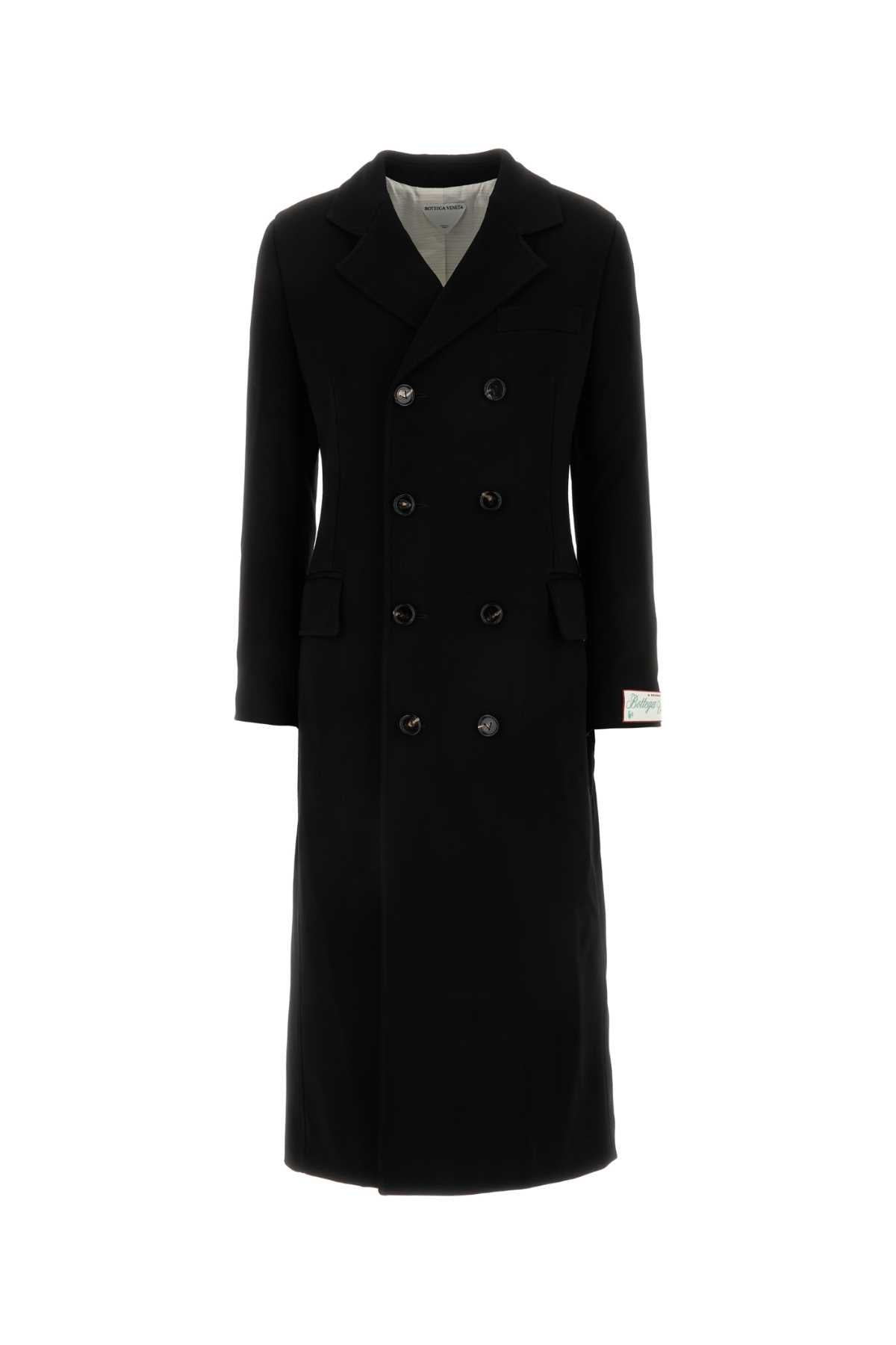 Bottega Veneta Double-Breasted Wool Coat — Black