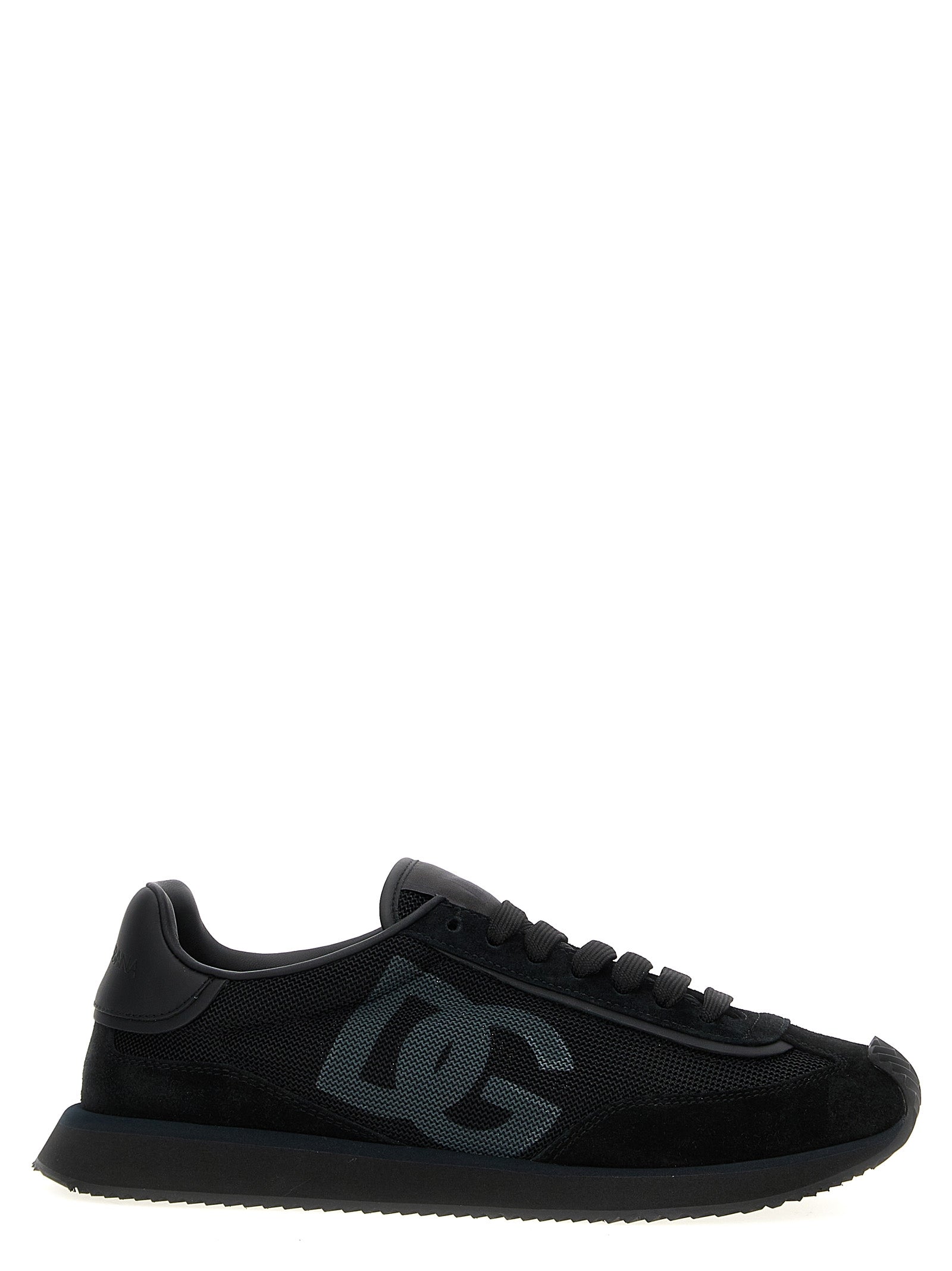 Dolce & Gabbana Calf Leather and Mesh Sneaker — Black