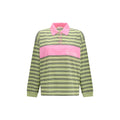 Versace Striped Intarsia Cotton Polo Shirt — Green