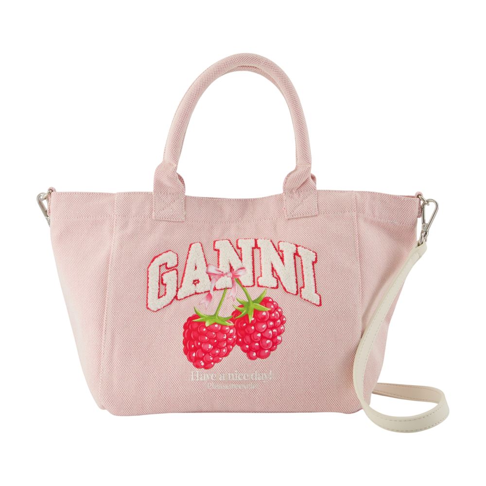 Ganni Easy Shopping Tote Bag — Pink