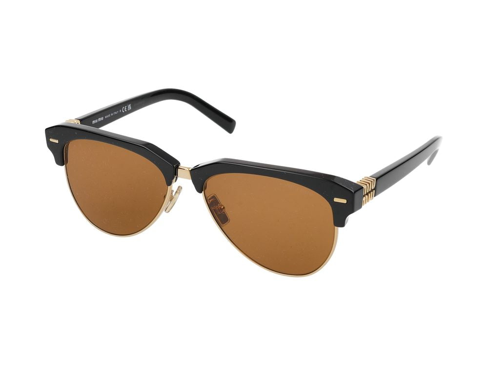 Miu Miu 0MU Clubmaster Acetate Sunglasses — Black
