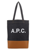 A.P.C. Logo-Embroidered Denim Tote Bag — Navy