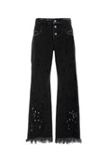 Isabel Marant Distressed Cotton Jeans — Black