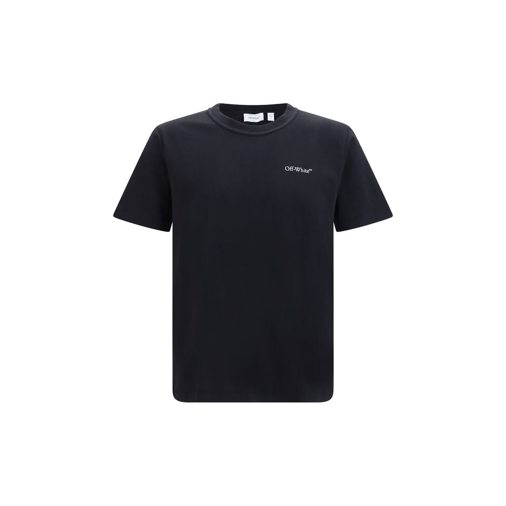 Off-White Logo-Embroidered T-Shirt — Black