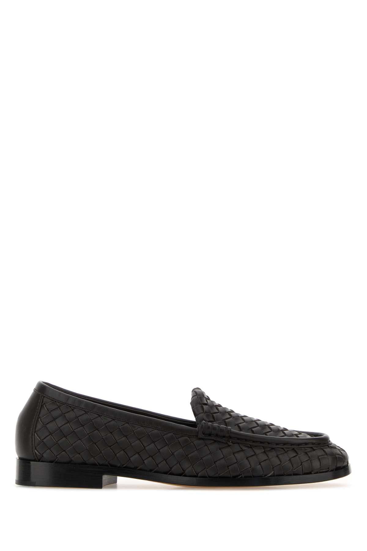 Bottega Veneta Intrecciato Weave Leather Loafer — Brown