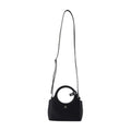 Courreges Calfskin Leather Top Handle Bag — Black
