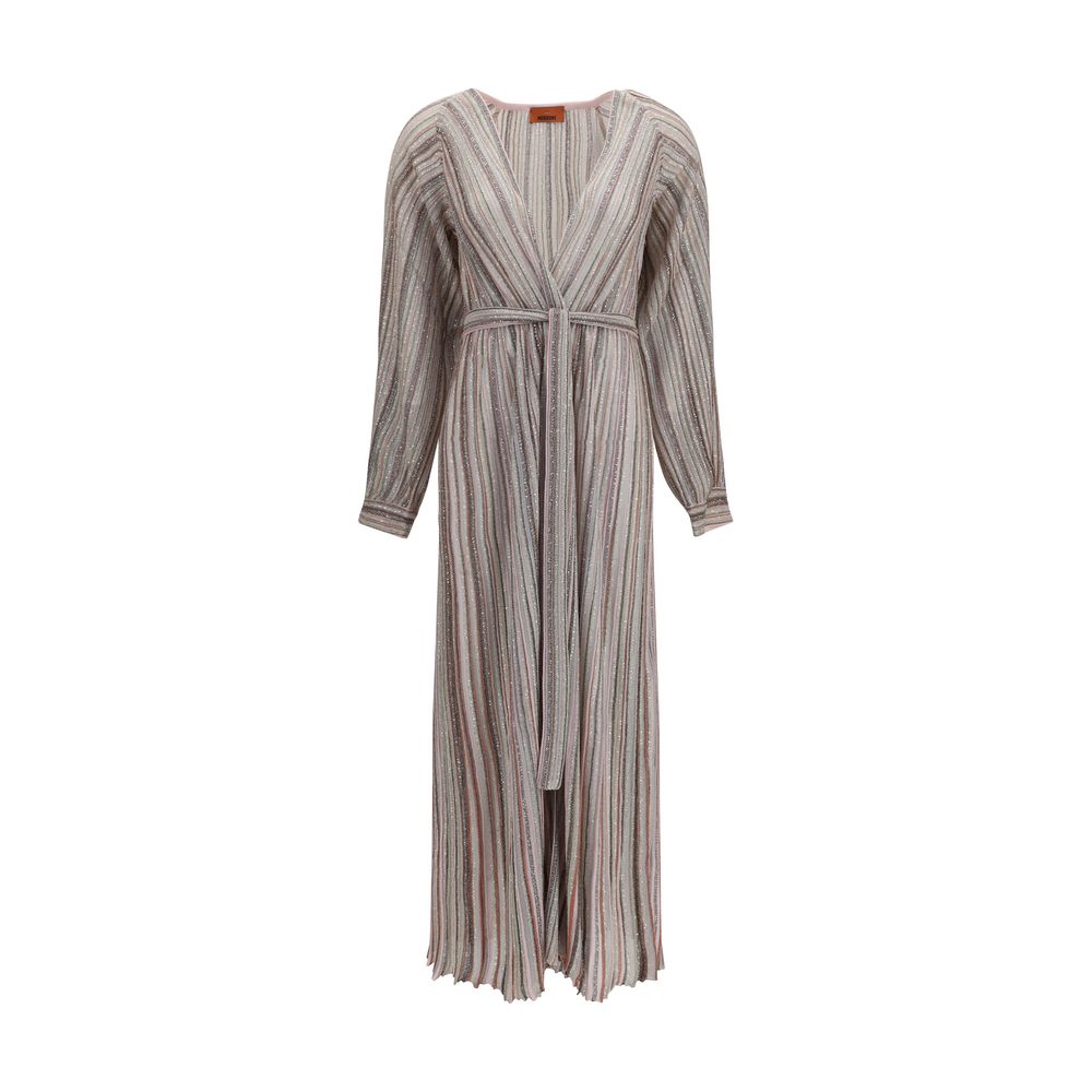 Missoni Sequin-Embellished Striped Viscose Dress — Multicolor