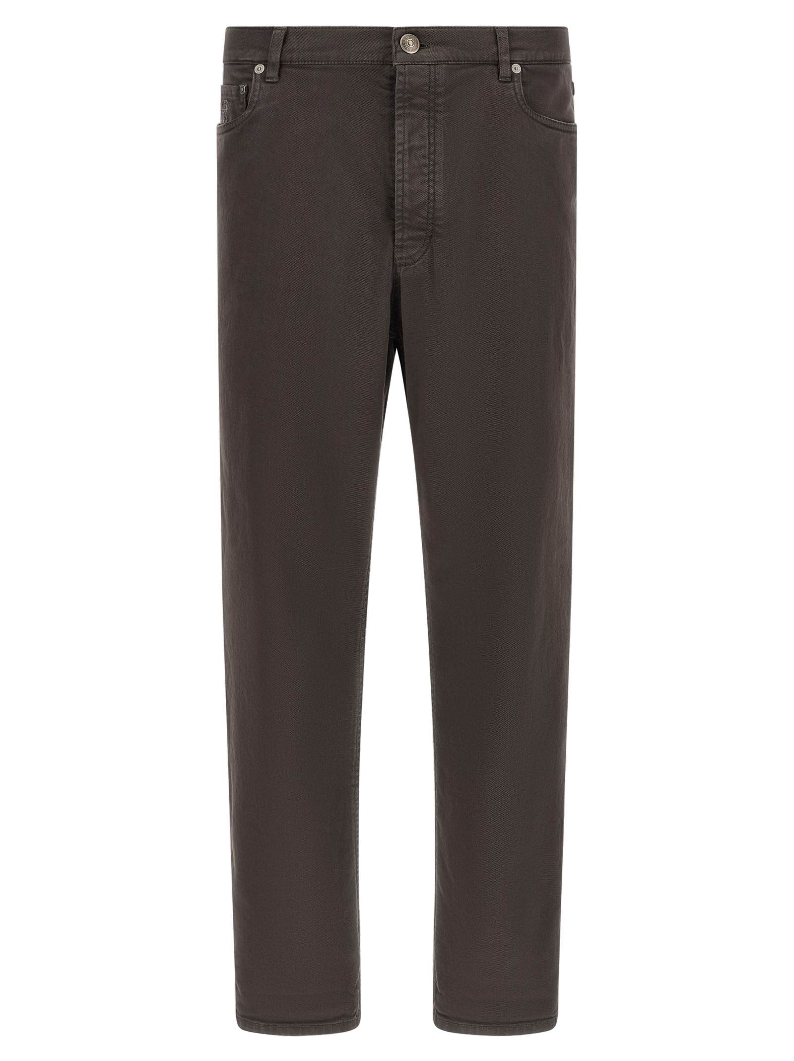 Brunello Cucinelli Cotton Straight-Leg Jeans — Brown