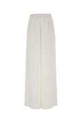 Max Mara 100% Silk Trousers — White