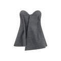 Magda Butrym Asymmetrical Wool Corset — Gray