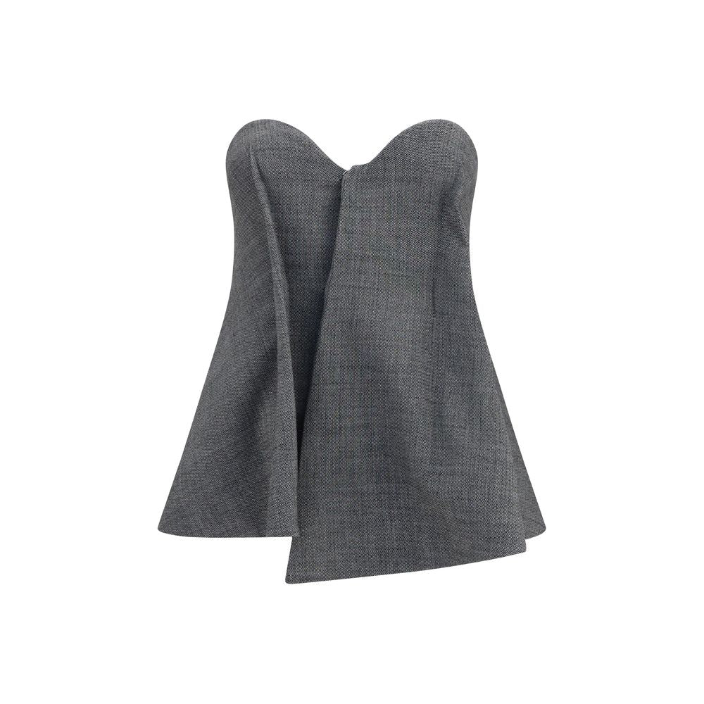 Magda Butrym Asymmetrical Wool Corset — Gray
