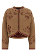 Alanui Jacquard Cardigan — Camel