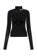 Ambush Cutout Viscose Top — Black