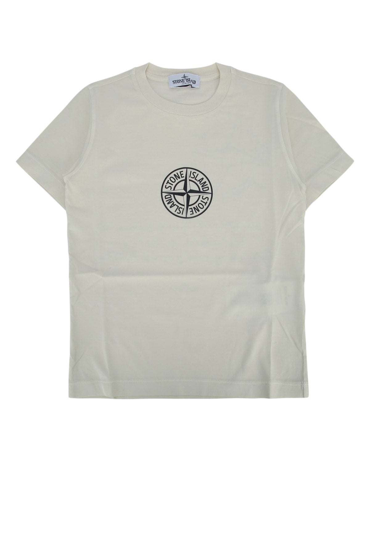 Stone Island Kids Logo-Embroidered T-Shirt — Beige