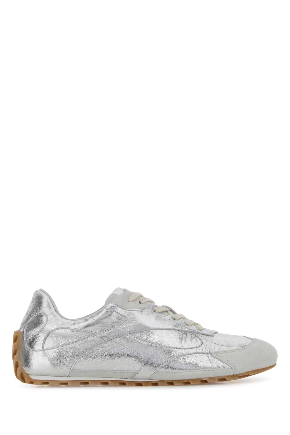 Bottega Veneta Orbit Flash Sneaker — Silver