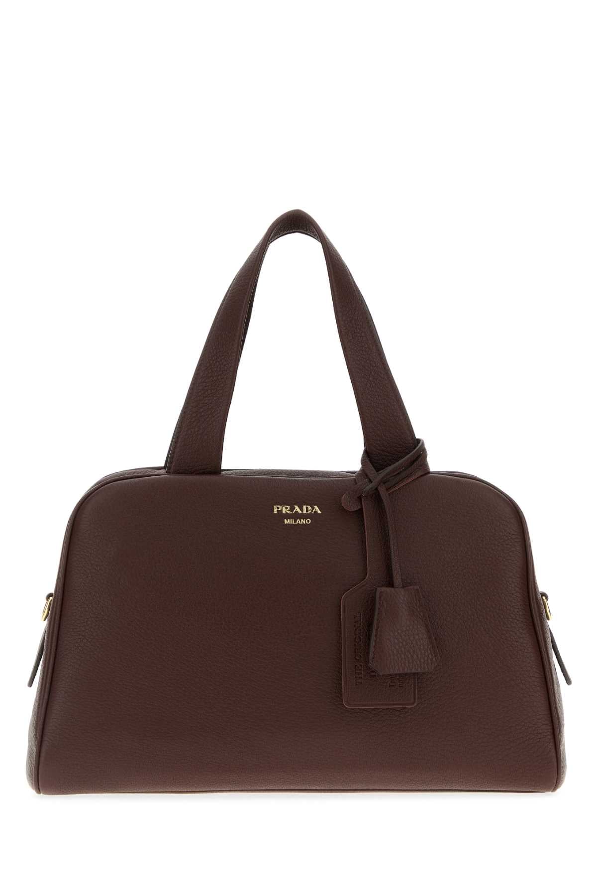 Prada Leather Shoulder Bag — Brown