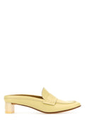 MM6 Maison Margiela Leather Block Heel Flat — Yellow